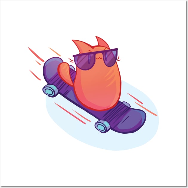 Skater Cat Wall Art by Z3phyrwind